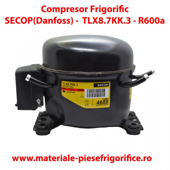 Compresor frigorific SECOP(Danfoss) TLX8.7KK.3 ,&nbsp;R600a, 220-240V, 50Hz