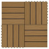 Plăci podea &icirc;n relief, WPC, 11 buc., 30x30 cm 1 mp, culoare tec, vidaXL