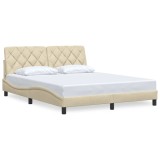 Cumpara ieftin Cadru de pat fara saltea, crem, 160x200 cm, textil