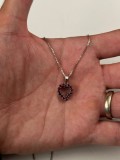 Lant Aur Alb 14K cu Pandantiv Inima Rubine 0.45ct UnoAErre 5.2g, 45.5cm