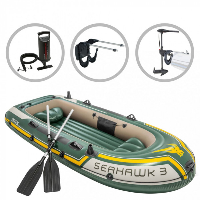 Intex Set barcă gonflabilă &rdquo;Seahawk 3&rdquo; cu motor independent și suport