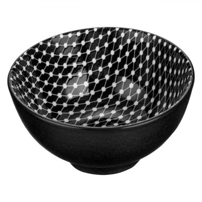 Bol Porțelan, Model Rotund, Culoare Negru, Capacitate 0,13 L, Decorațiune Buline, Diametru 9,5 cm foto