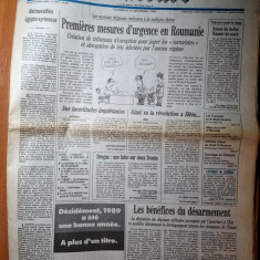 ziarul francez "le monde" 29 decembrie 1989-articol si foto revolutia romana