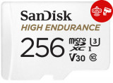 Card de memorie Sandisk High Endurance Video microSDHC, 256GB, Clasa 10, U3, Adaptor microSD