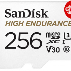 Card de memorie Sandisk High Endurance Video microSDHC, 256GB, Clasa 10, U3, Adaptor microSD