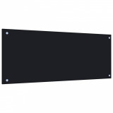 Gossi panou antistropi de bucatarie, negru 100x40cm sticla securizata