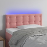 VidaXL Tăblie de pat cu LED, roz, 90x5x78/88 cm, catifea
