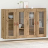 Mobilier de perete , 2 piese din stejar crud, dimensiuni 69,5 x 34 x 90 cm, lemn prelucrat