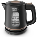 Fierbator de apa KI533811, 1 l, 1800 W, Indicator pentru nivelul apei, Bază rotativa, Oprire automata, Negru, Tefal