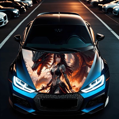 Folie Capota Auto &amp;quot;Hood Art&amp;quot; rezistenta la exterior, marime L (180 x 130cm) - Cod: AVX-CAPOTA-011L foto