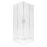 Cabină de duș pătrată Xenia SQ 80 albă cu tavă Victor plus