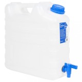 VidaXL Recipient de apă cu robinet, transparent, 15 L, plastic