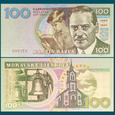 !!! BANCNOTA MATEJ GABRIS - POETUL MARTIN RAZUS - 100 COROANE - 2024 - UNC