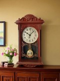Ceas de perete vintage maro cu pendul 41 cm