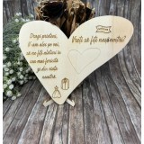 Blank din lemn gravat , Inima cu mesaj , zVreti sa fiti nasii nostri?,