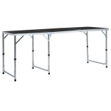 vidaXL Masă de camping pliabilă, gri, 180 x 60 cm, aluminiu 48175