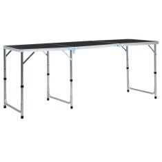 vidaXL Masă de camping pliabilă, gri, 180 x 60 cm, aluminiu 48175