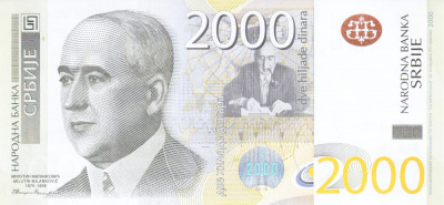 Bancnota Serbia 2.000 Dinara 2011 - P61a UNC foto