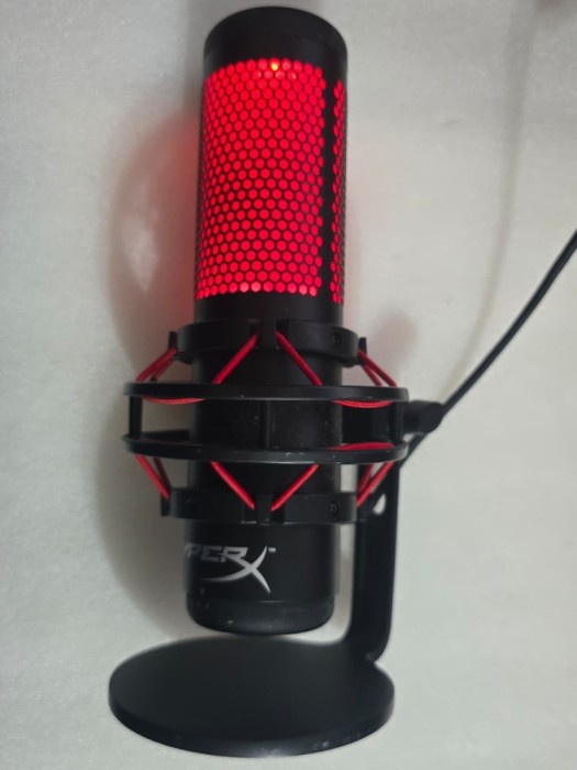 Microfon PC HyperX QuadCast USB, Condensator, black - red