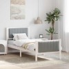 VidaXL Cadru de pat Alb și gri deschis 80 x 200 cm Lemn masiv de pin 878503
