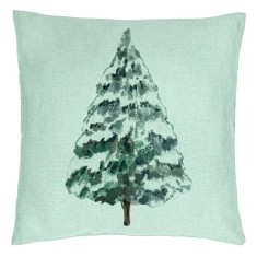 Perna Decorativa cu tematica de Craciun, Brad 2, 40x40 cm, Verde Menta, Husa Detasabila, Burduf foto
