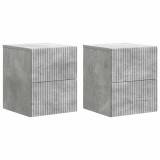 vidaXL Dulap de noapte suspendat 2 pcs Gri Beton 33 x 34,5 x 40 cm 898472