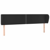 Cumpara ieftin Tablie de pat cu aripioare negru 203x23x78/88cm piele ecologica