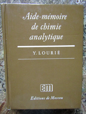 Aide m&amp;eacute;moire de chimie analytique - YOULI LOURIE foto