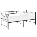 Cumpara ieftin Cadru pat canapea extensibila, negru, 90x200 cm, metal