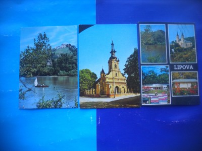 HOPCT LOT 2771 LIPOVA -JUD ARAD-3 CARTI POSTALE-CIRCULATE foto