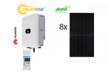 Kit sistem fotovoltaic 4 kW hibrid monofazat, invertor Huawei si 8 panouri fotovoltaice Jinko Solar 530W