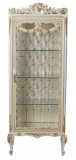 Vitrina baroc din lemn masiv alb cu decoratiuni din alama CAT977D, Comode si bufete