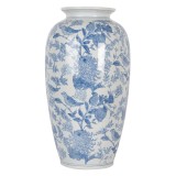 Cumpara ieftin Vaza flori ceramica alba albastra &Oslash; 19x37 cm