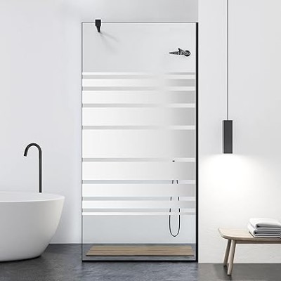 Paravan dus walk-in Aqua Roy Black, model Multiline incolor, sticla 8 mm clara, securizata anticalcar, 120x195 cm foto