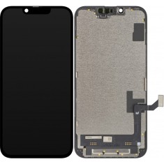 Display cu Touchscreen JK pentru Apple iPhone 16e, cu Rama, Versiune LCD In-Cell IC Movable, Negru