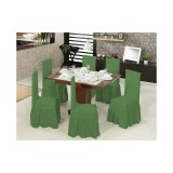 Cumpara ieftin Set 6 huse scaune cu volane din bumbac elasticizat - HEP95