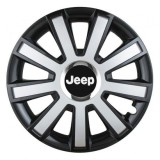 Cumpara ieftin Set 4 capace roti Silver/black cu inel cromat R14 pentru gama auto Jeep, Autohelix MSA