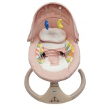 Balansoar Bebe 3in1 Electric cu Bluetooth, USB, Telecomanda, Bara Activitati, 0-24 luni, Gri/Roz/Albastru, Multicolor