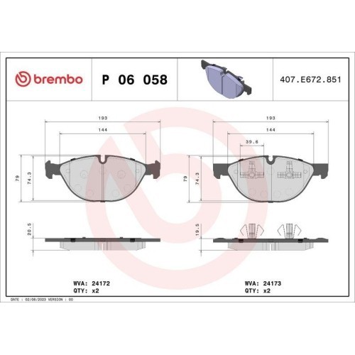 Placute frana BMW X5 (E70) 02.06-07.13, X6 (E71 E72) 06.07-12.15, X6 (F16 F86) 08.14-07.19, Fata, BREMBO