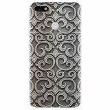 Husa silicon pentru Huawei Y6 Pro 2017, Baroque Silver Pattern