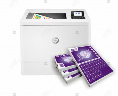 Imprimanta HP Color LaserJet Enterprise M554dn - Pachet PROMO cu 1 top etichete in coala A4 la alegere GRATUIT foto