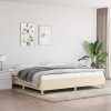 VidaXL Cadru de pat, crem, 200x200 cm, material textil