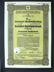 Titlu De Stat Obligatiune Germania-1941-1000-Reichsmark foto