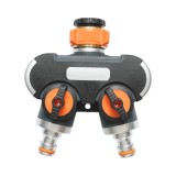 Distribuitor 2 cai cu robineti, conectori 1/2 si adaptor robinet 1/2-3/4 pentru furtun gradina