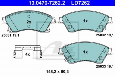 Set placute frana,frana disc OPEL ASTRA J Sports Tourer (2010 - 2016) ATE 13.0470-7262.2 foto