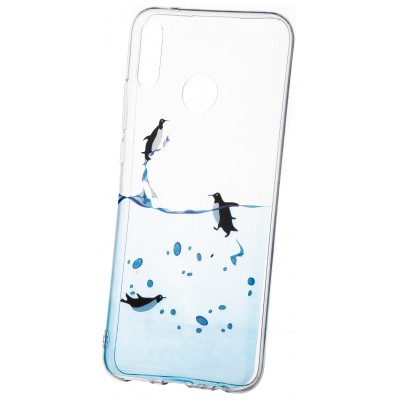 Husa TPU OEM Penguin pentru Huawei Y9 (2019), Transparenta foto