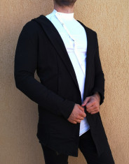 Cardigan negru - Cardigan toamna slim fit Cardigan eleganta Cardigan barbat foto