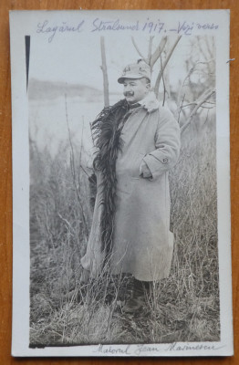 Mr. J. Marinescu din Regimentul 11 Siret in lagarul Stralsund , Germania , 1917 foto