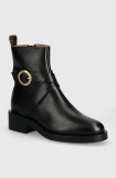 BOSS cizme de piele Iryna femei, culoarea negru, cu toc drept, 50523457