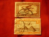 2 Timbre Egipt Aviatie 1929 si 1933 stampilate